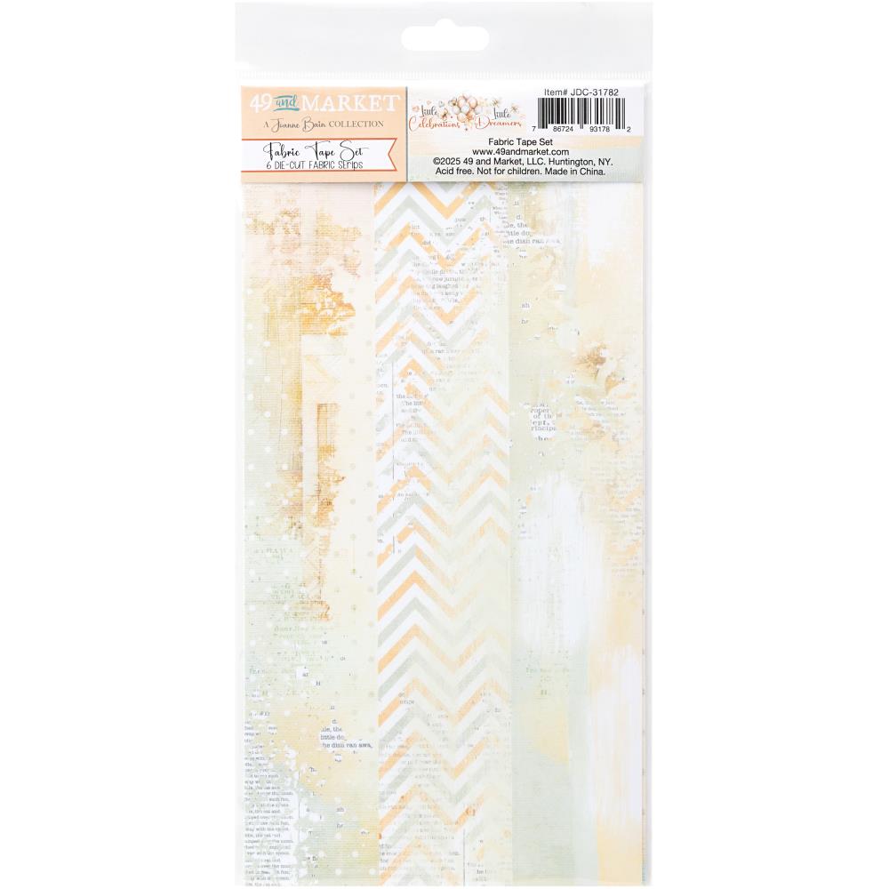 49 and Market - Little Celebrations - Fabric Tape Set - 6 Die-cut fabric strips