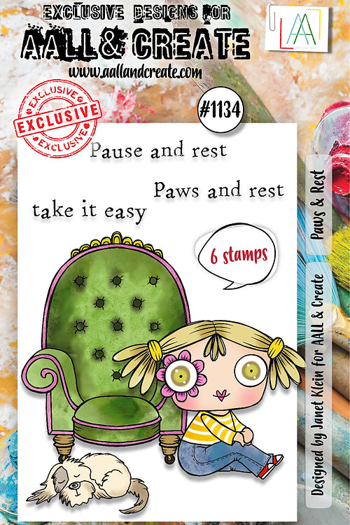 AALL & Create -A7  Clear Stamp - Paws & Rest