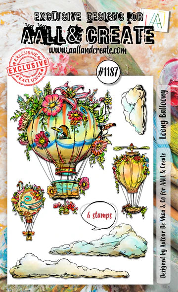 AALL & Create -A6 Clear Stamp - #1187 - Loony Balloony