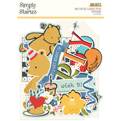 Simple Stories - Say Cheese Classic Pooh Birthday Ephemera Bits & Pieces