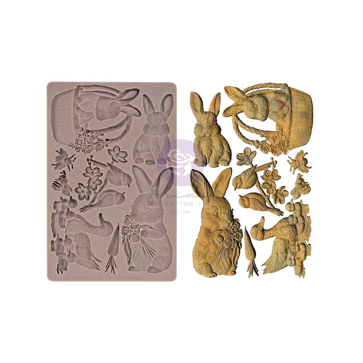 Prima -Among the Wildflowers Collection Mould – Garden Friends – 1 pc, 5″x8″x8mm