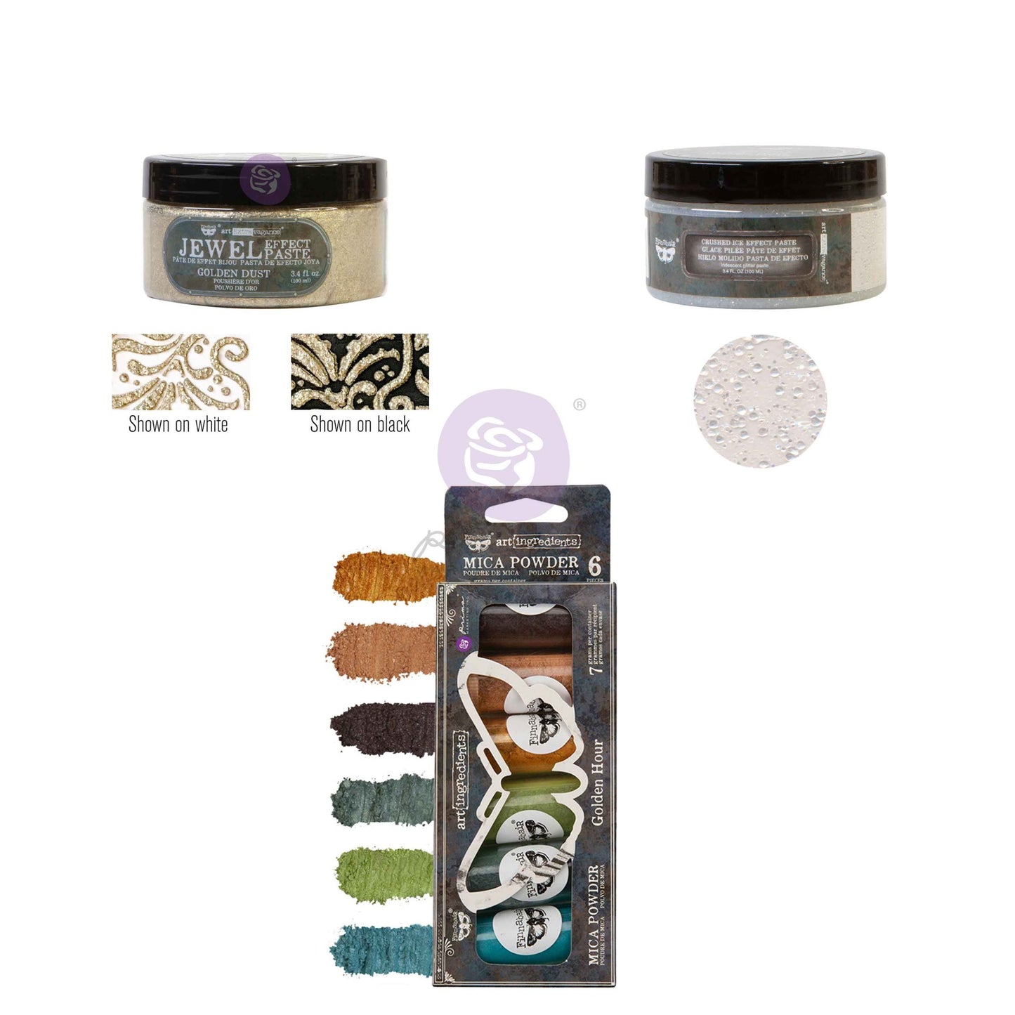 Prima - Finnabair - Art Alchemy- Finnabair Time Traveller Effect set – 2 effect pastes + mica powder set