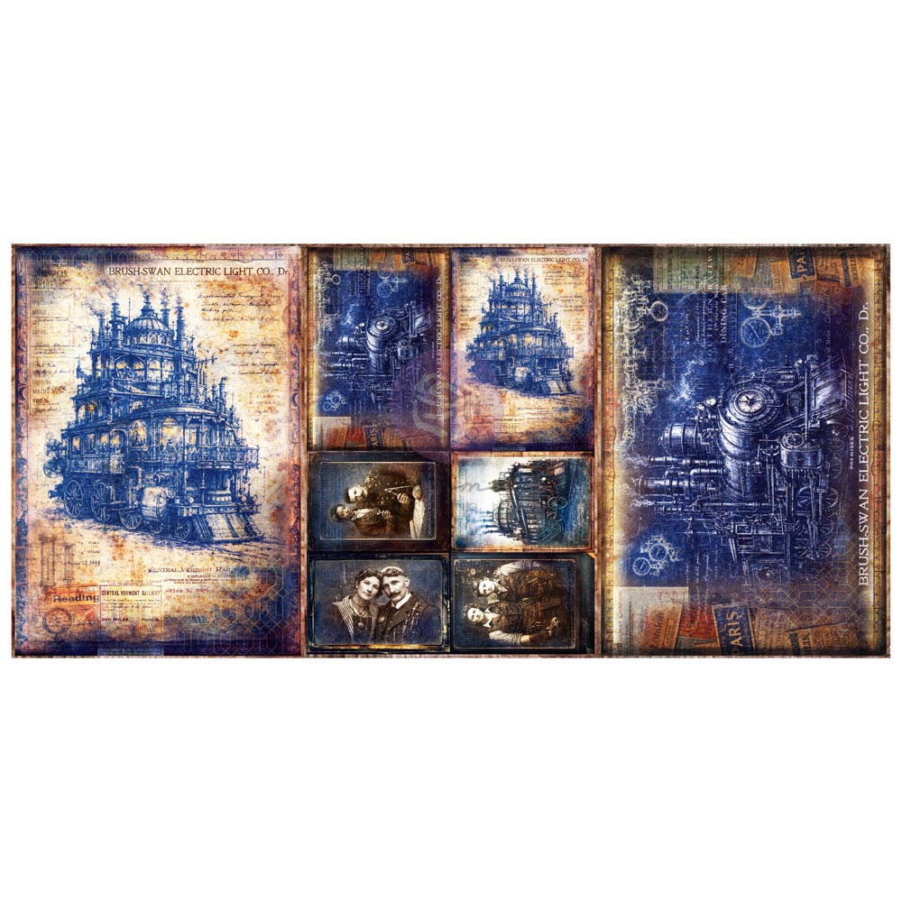 Prima -Finnabair A3 Decoupage – Steambound Visions – 3 sheets, 11.7″x16.5″