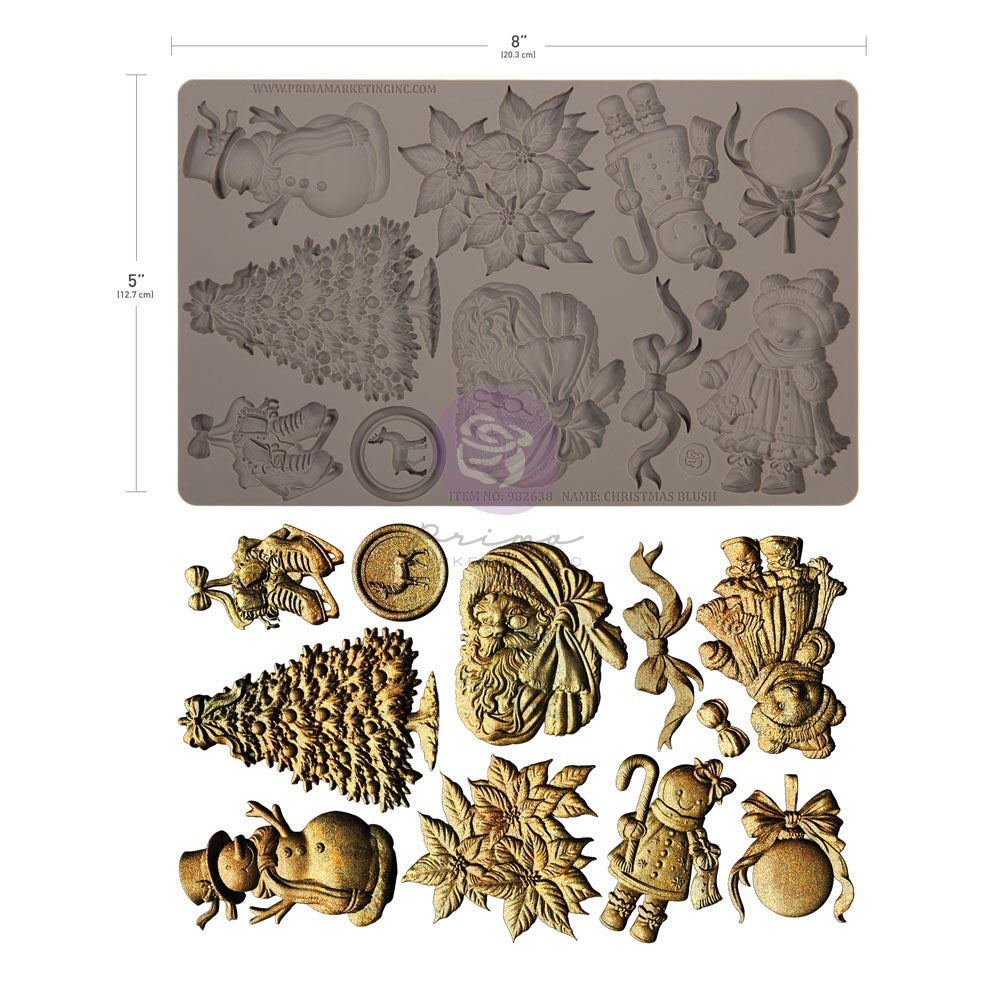 Prima -Christmas Blush Collection Mould – 1 pc, 5″x8″x8mm