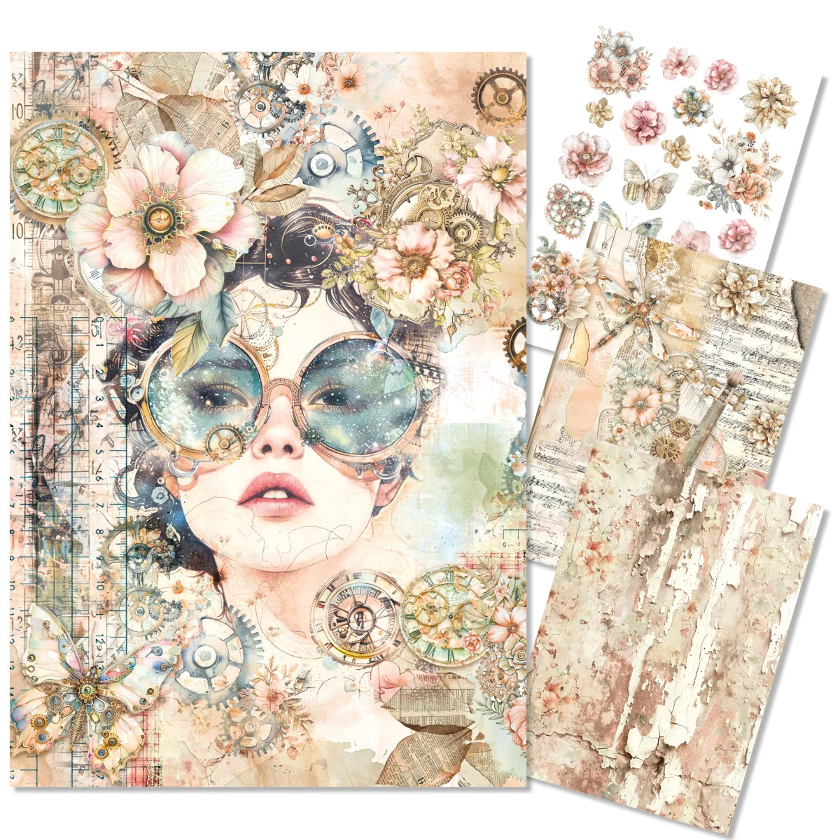 CIAO BELLA -A4 RICE PAPER - Lost in Time A4 Rice Paper 4/pk