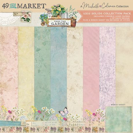 49 and Market - 12 x 12 Solid Cardstock Pack - From the Garden