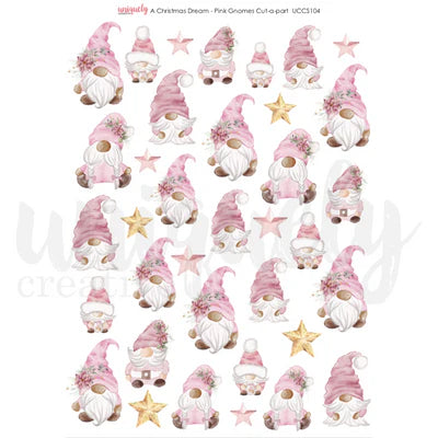 Uniquely Creative - A Christmas dream - Pink Gnomes Cut-a-part Sheet