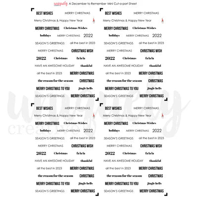 Uniquely Creative - A December to remember -Mini Cut-a-part Sheet