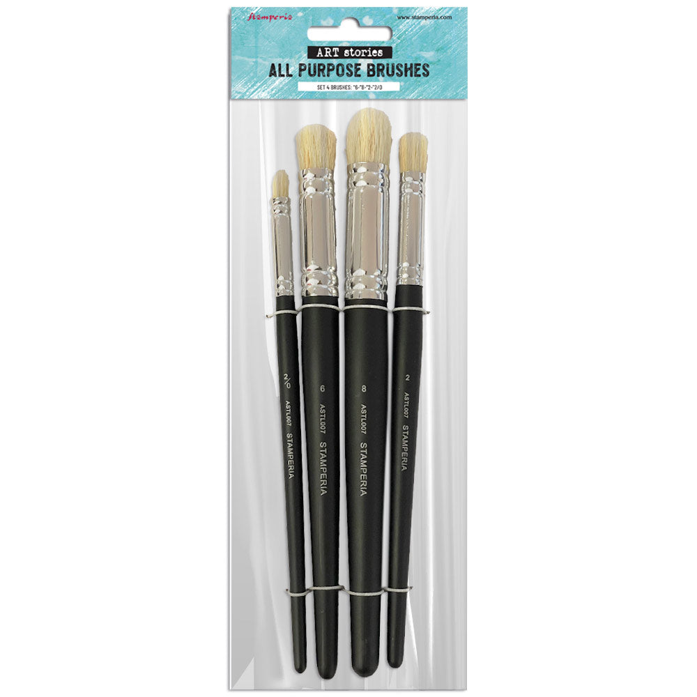 Stamperia - Set of 4 Art brushes size 6"-8"-2"-2/0"