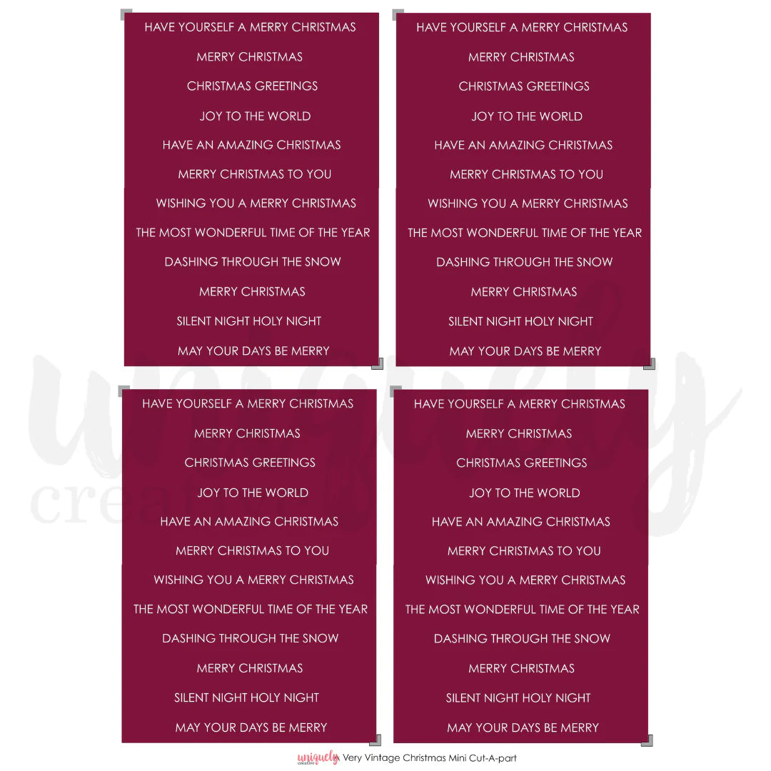 Uniquely Creative - Mini Cut-a-part Sheet - A Very Vintage