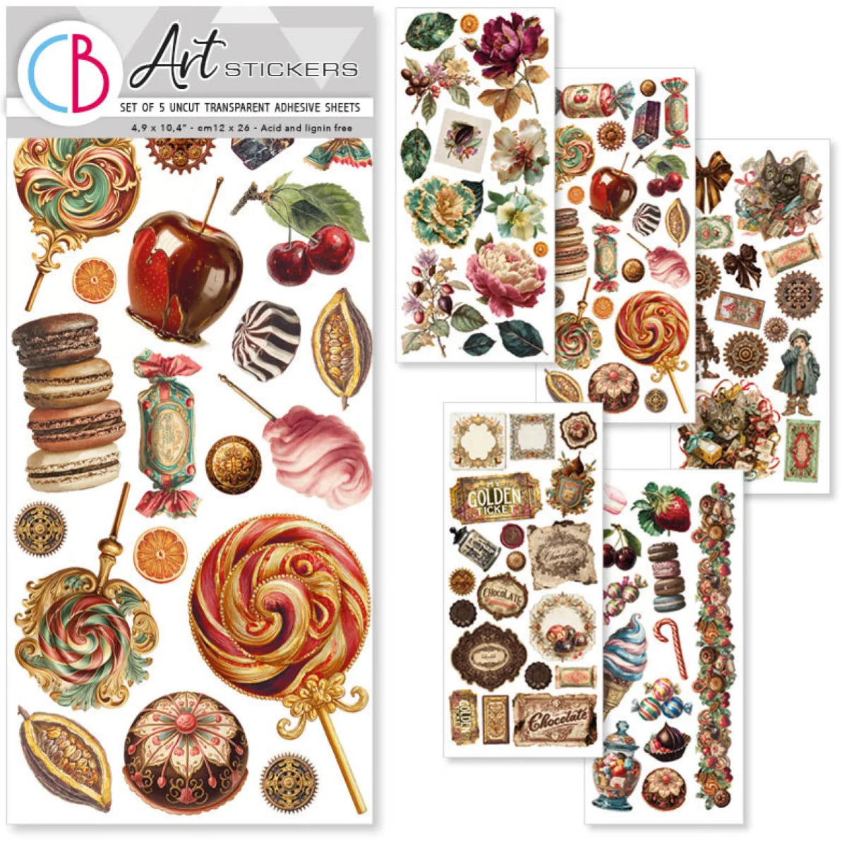 CIAO BELLA - Art Stickers - Chocolate Wanderlust Art Stickers transparent adhesive sheets 5/Pkg