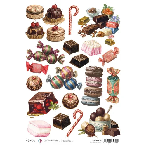 CIAO BELLA - A4 - Piuma Rice Paper - Chocolate Wanderlust Rice Paper A4 Chocolate treats