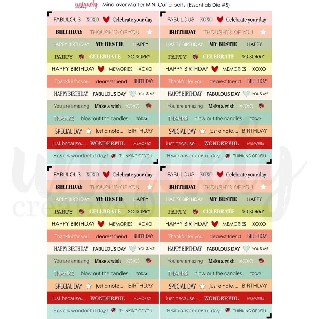 Uniquely Creative - Cut-a-part Sheet Mini - Mind over Matter ( Essentials Die #5)