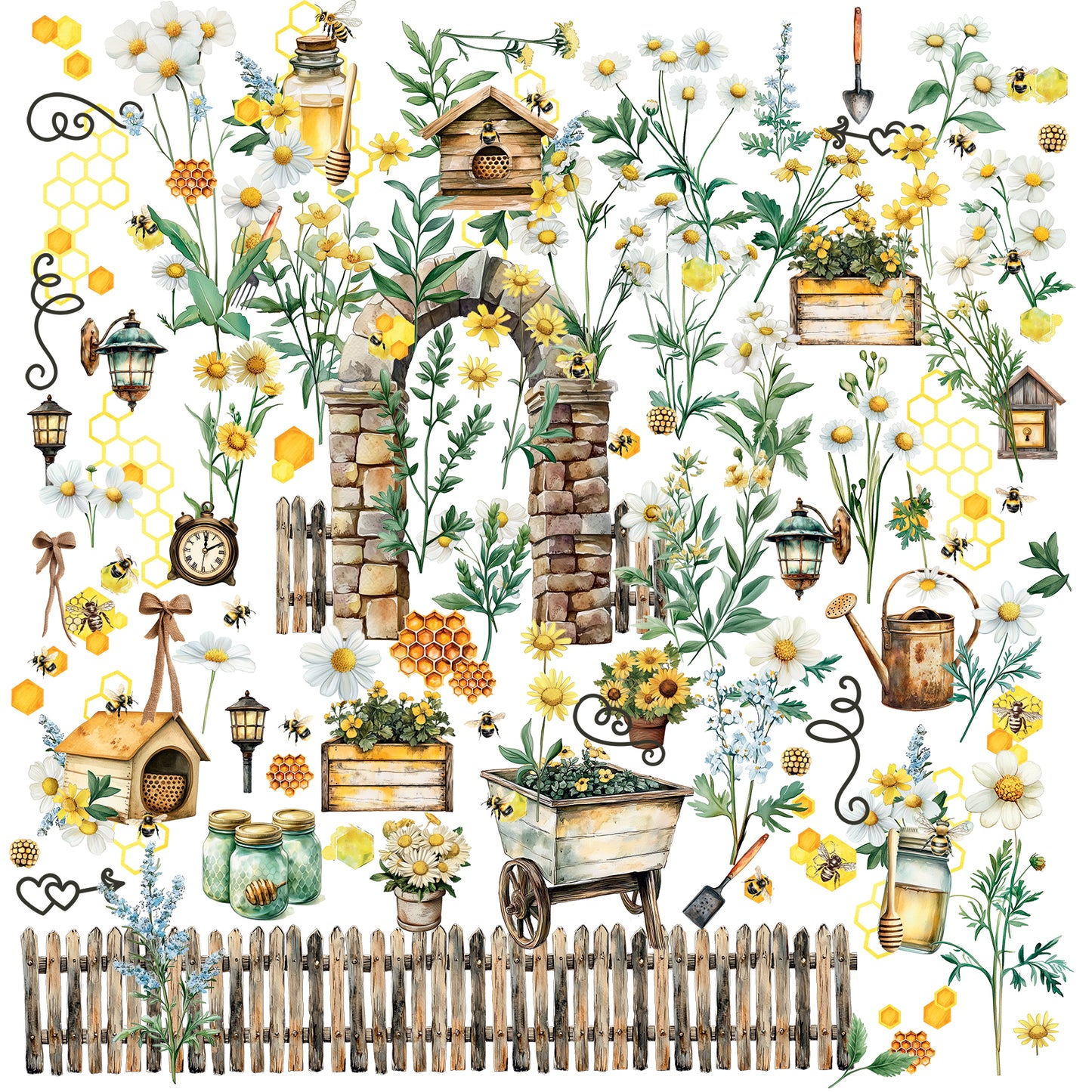 49 and Market - Botanical Buzz - Laser Cuts Elements - 117 pieces