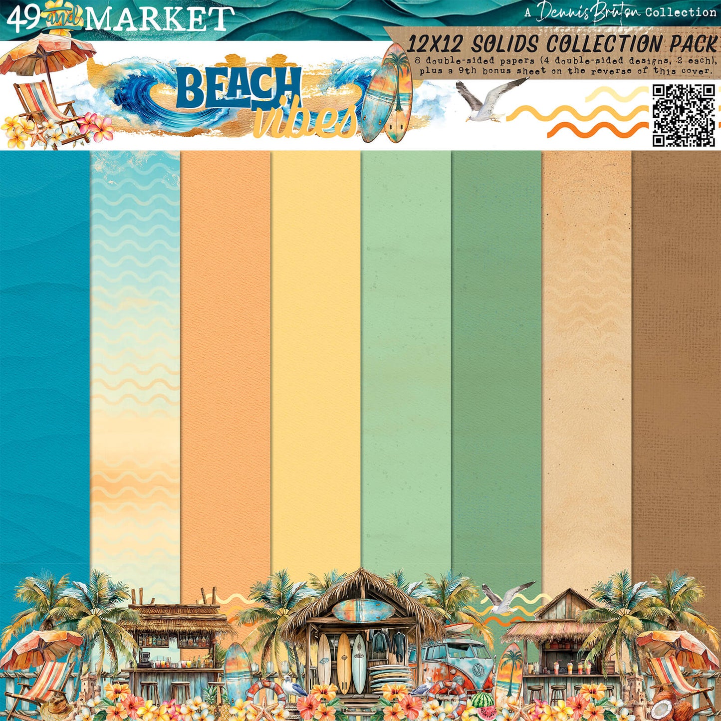 Beach Vibes - 12 x 12 Solid Cardstock Pack