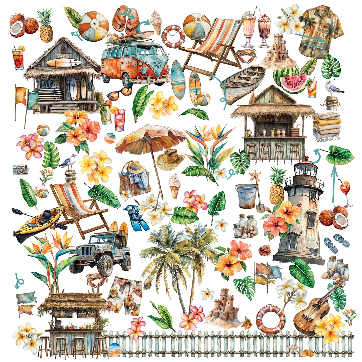 Beach Vibes - Laser Cut Elements