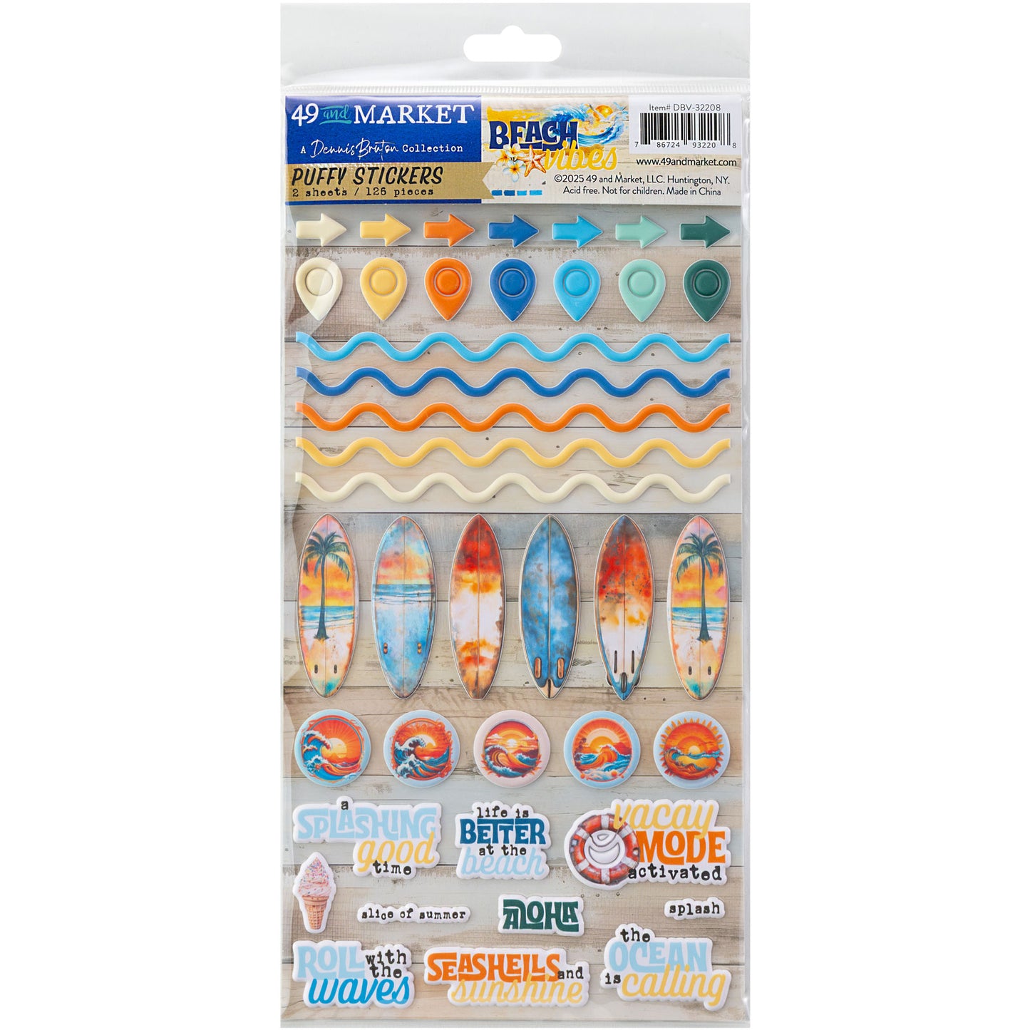 Beach Vibes - Puffy Stickers
