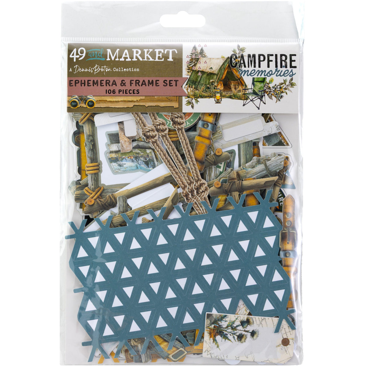 49 and Market - Ephemera & Frame Set - Campfire Memories 106 pieces