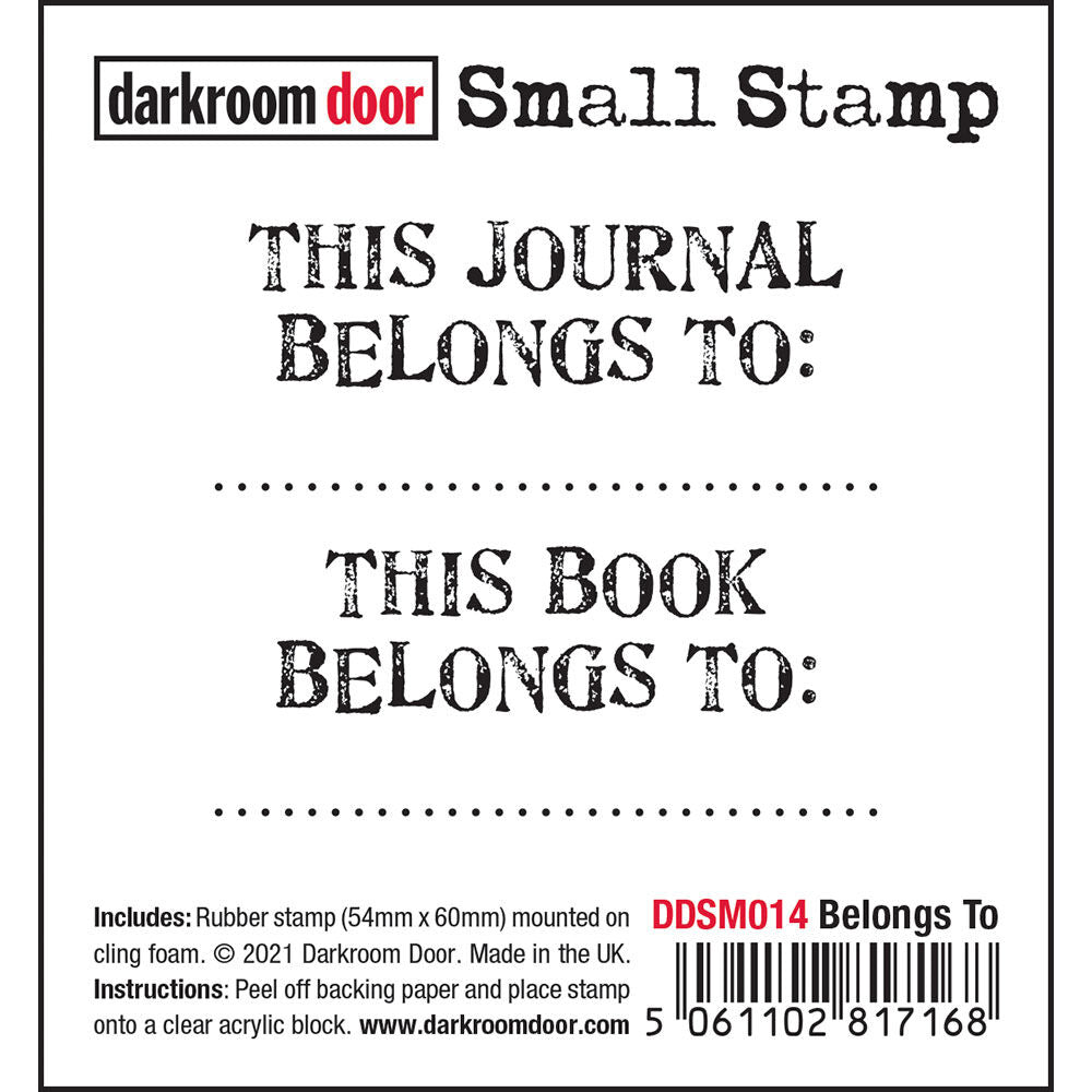 DARKROOM DOOR - Small Stamp - Belongs To