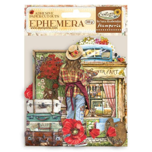 Stamperia - Ephemera - Sunflower Art - Elements and Poppies*