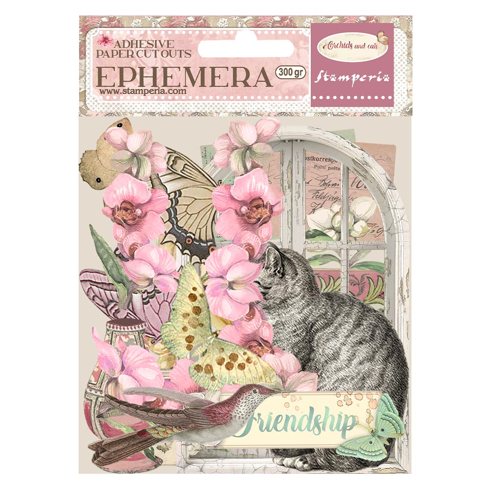 Stamperia - Ephemera - Orchids and cats