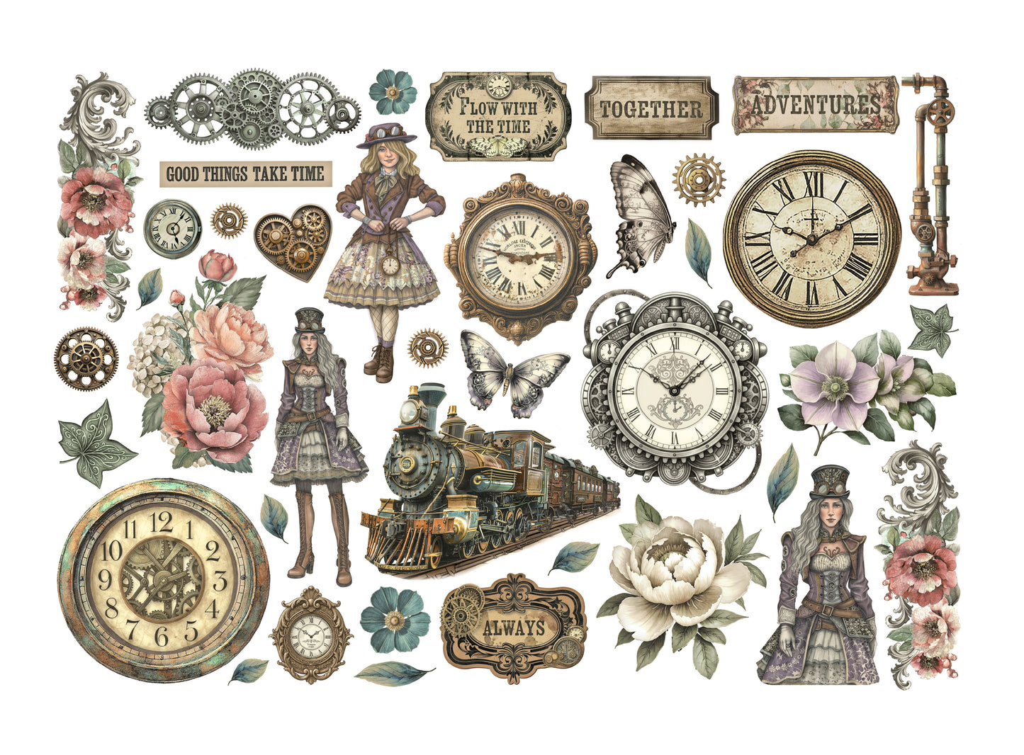 Stamperia - Ephemera - Garden of Time
