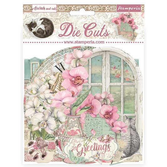 Stamperia - Die Cuts - Orchids and Cats*