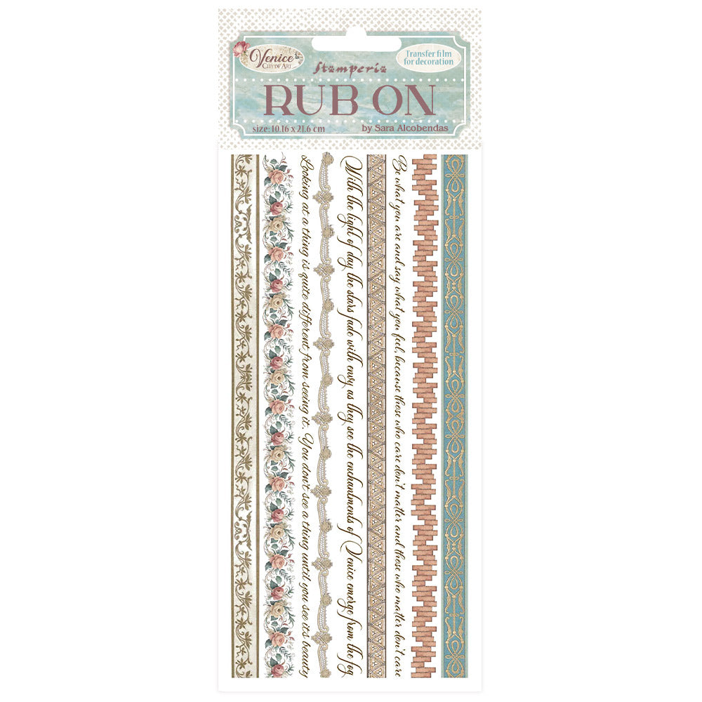 Stamperia - Rub-ons - Venice City of Art stripes