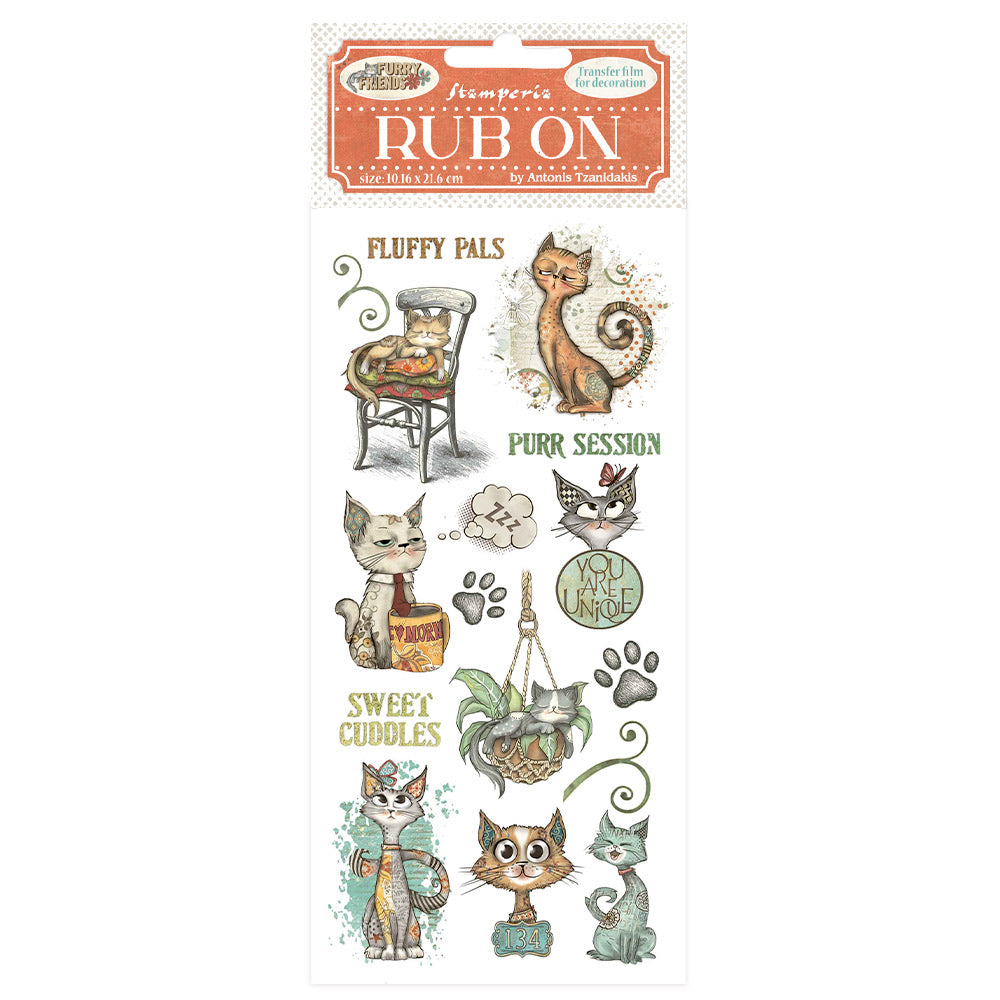 Stamperia - Rub-ons - Furry Friends Cat