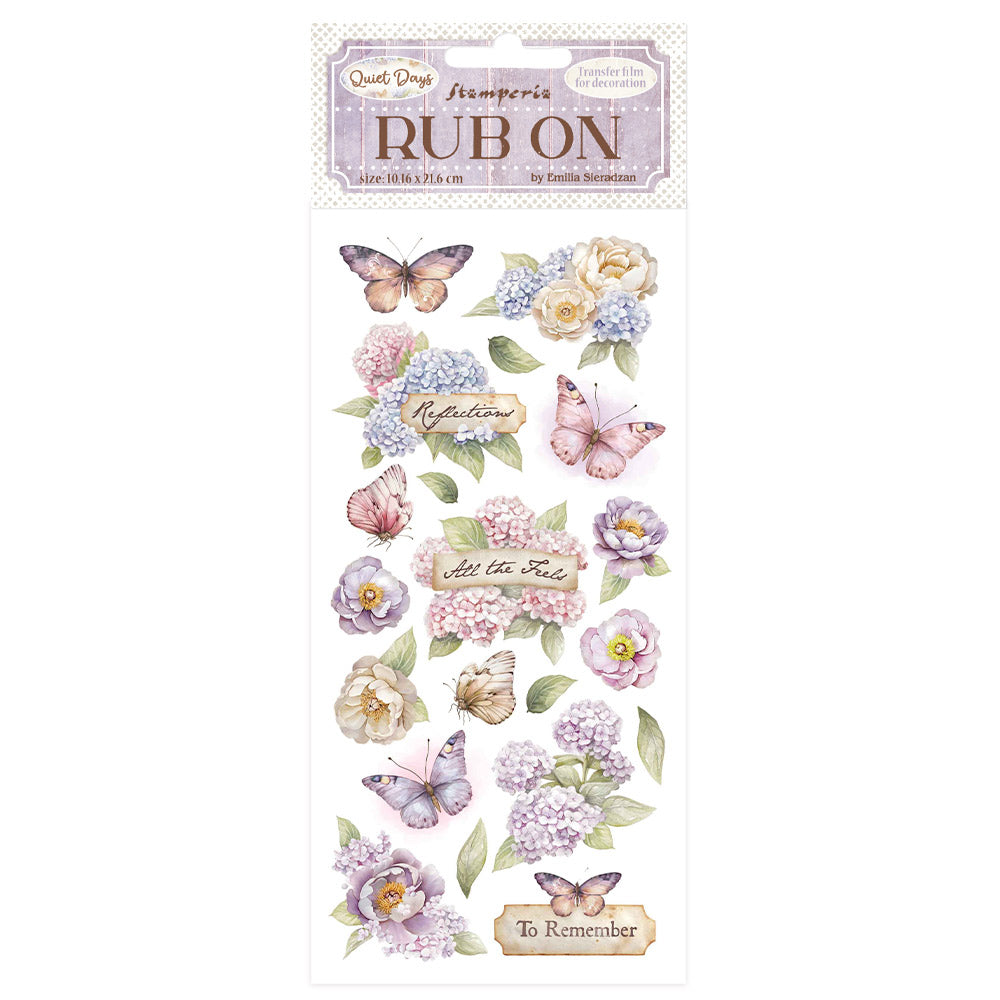 Stamperia - Rub-ons - Quiet Days - Hydrangea and Butterfly