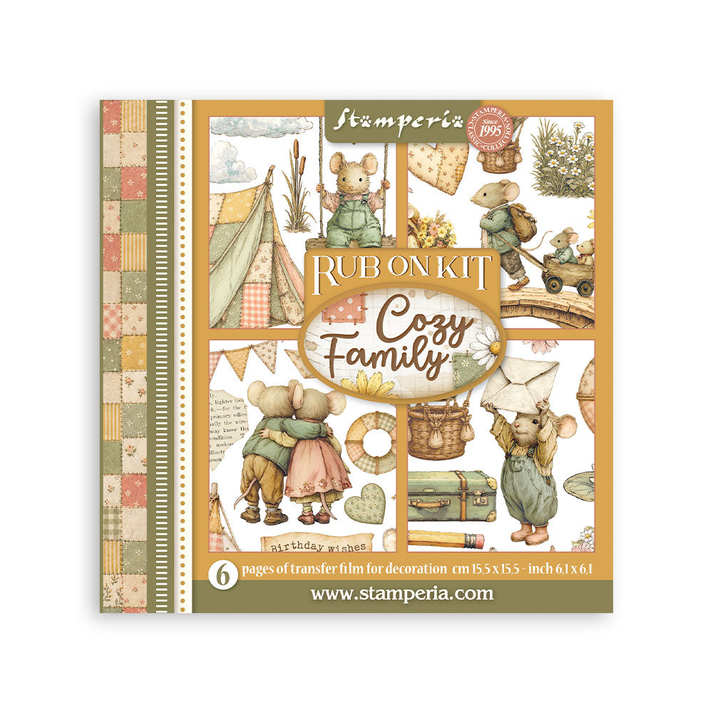 Stamperia - Assortment Rub on cm 15,5x15,5 - 6 pages - Cozy Family