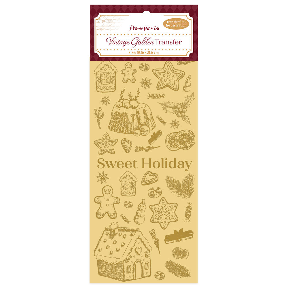 Pre Order - Stamperia - Vintage Golden Transfer - Sweet Holiday