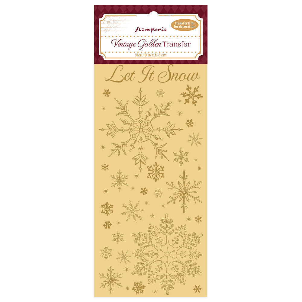 Pre Order - Stamperia - Vintage Golden Transfer - Let it Snow