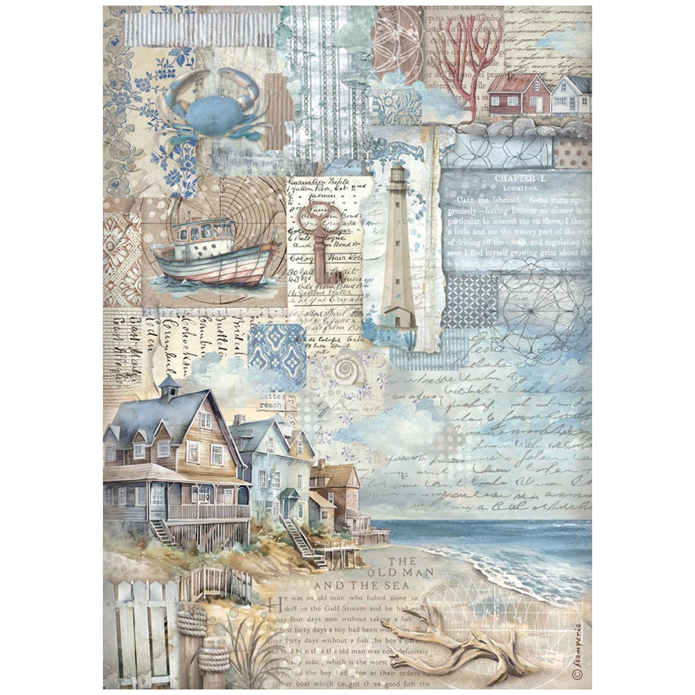 Stamperia - Rice Paper - 21cm x 29.7cm - A4 - Silent Sea landscape