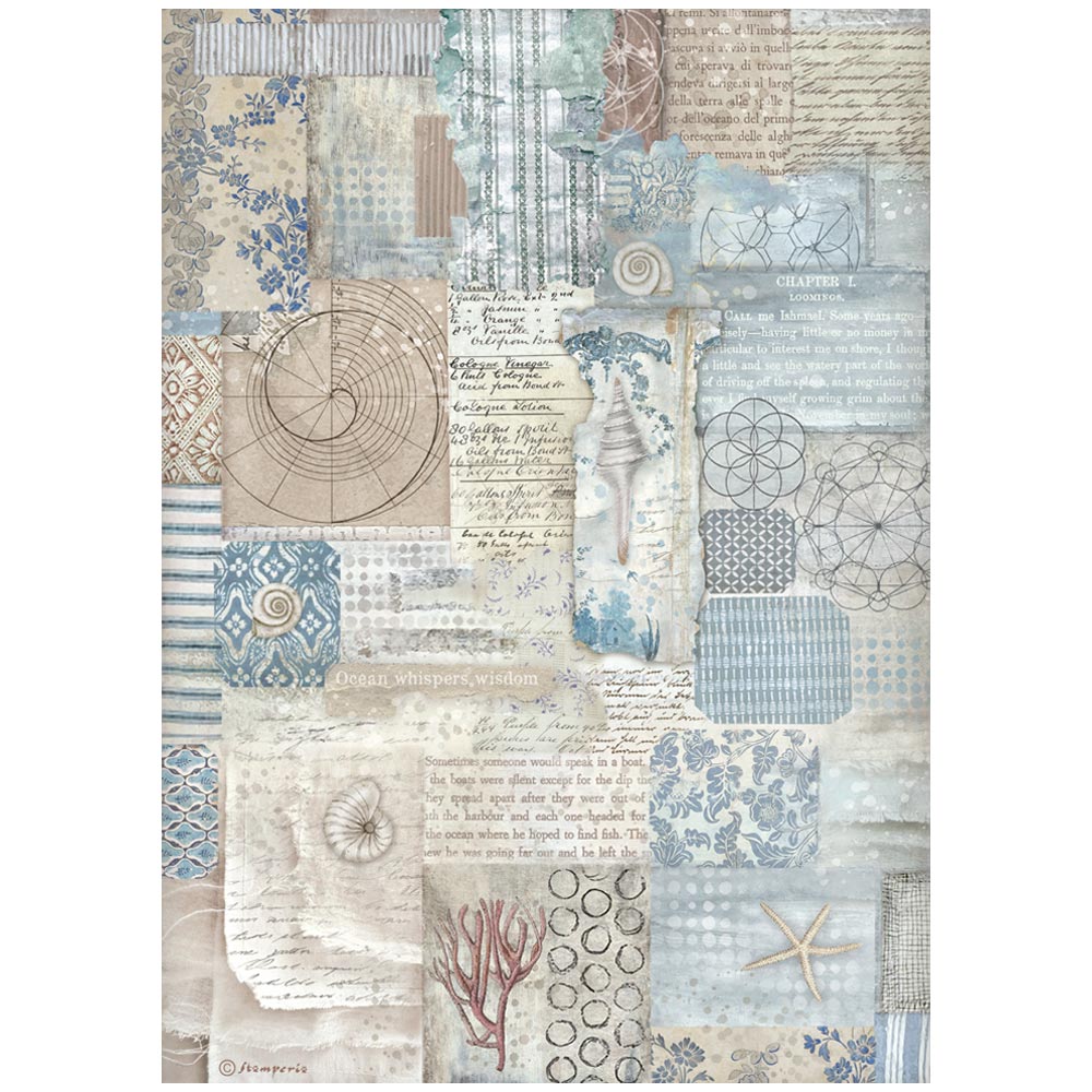 Stamperia - Rice Paper - 21cm x 29.7cm - A4 - Silent Sea texture