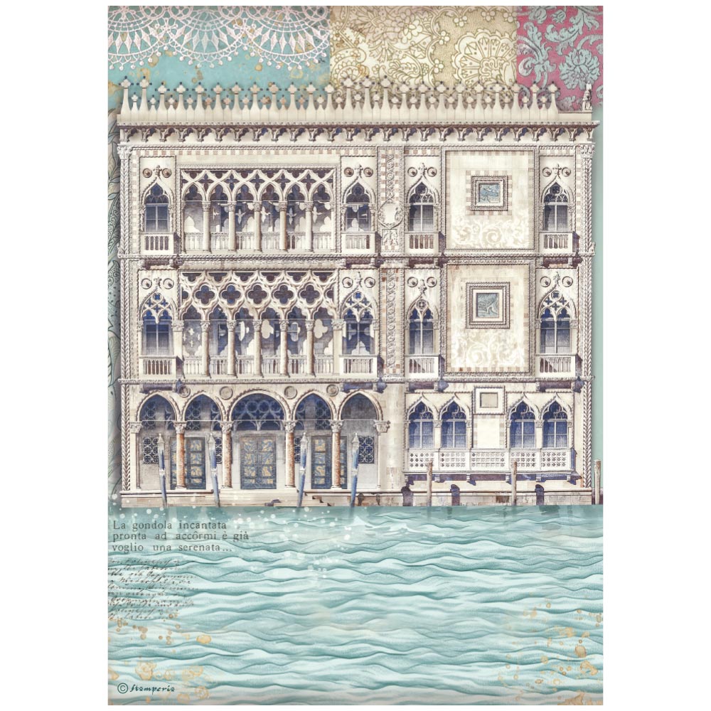 Stamperia - Rice Paper - 21cm x 29.7cm - A4 - Venice City of Art Palace Museum