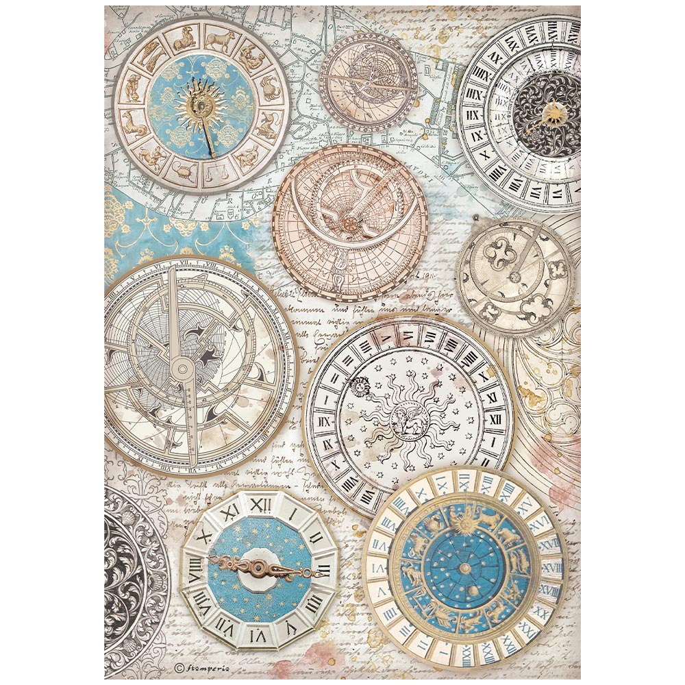 Stamperia - Rice Paper - 21cm x 29.7cm - A4 - Venice City of Art Zodiac