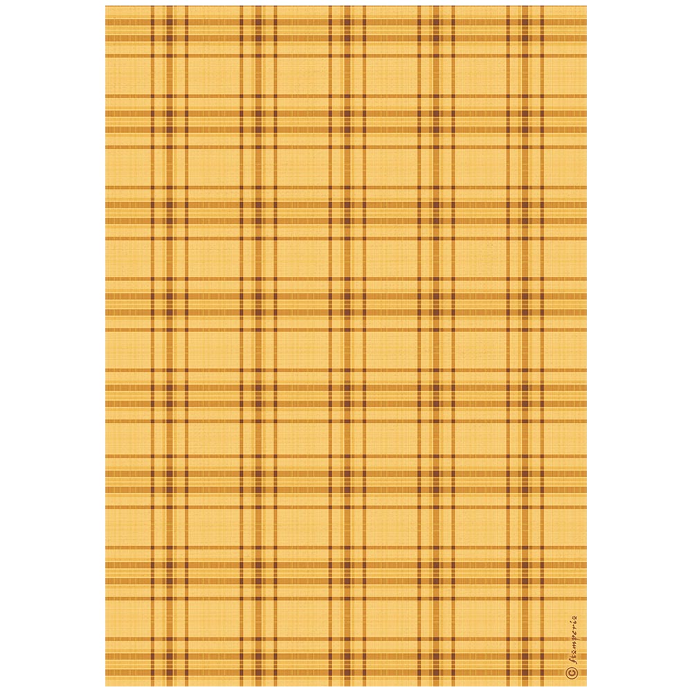 Stamperia - Rice Paper - 21cm x 29.7cm - A4 - Whispering Woods tartan pattern