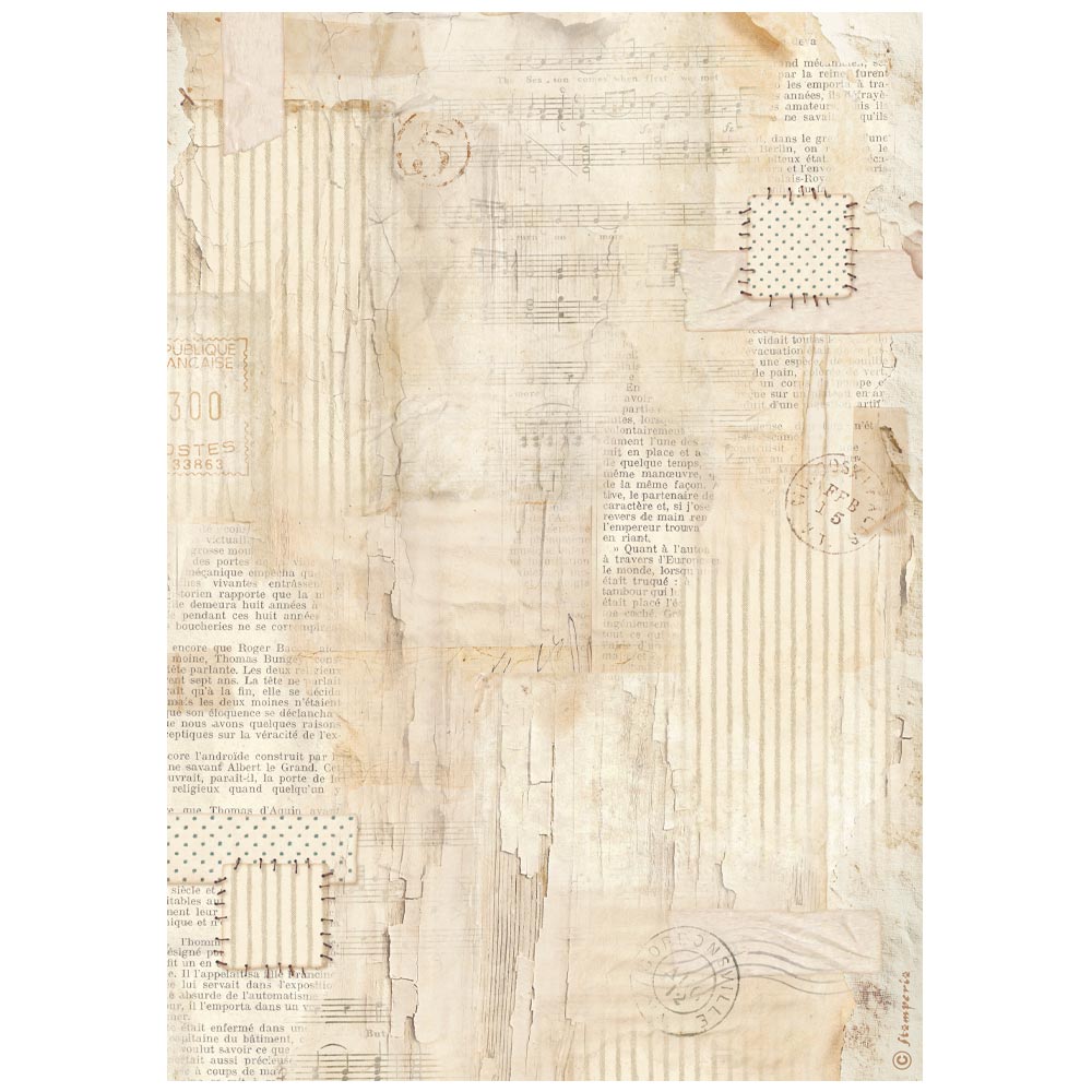 Stamperia - Rice Paper - 21cm x 29.7cm - Family background pattern