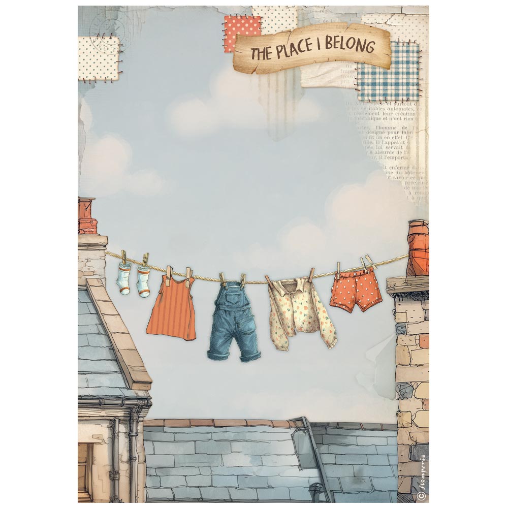 Stamperia - Rice Paper - 21cm x 29.7cm - Family laundry