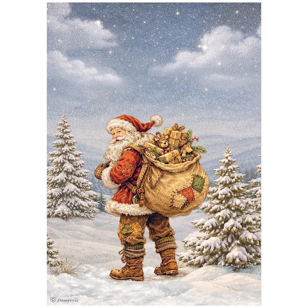 Stamperia - Rice Paper - 21cm x 29.7cm - A4 - Silent Night Santa Claus