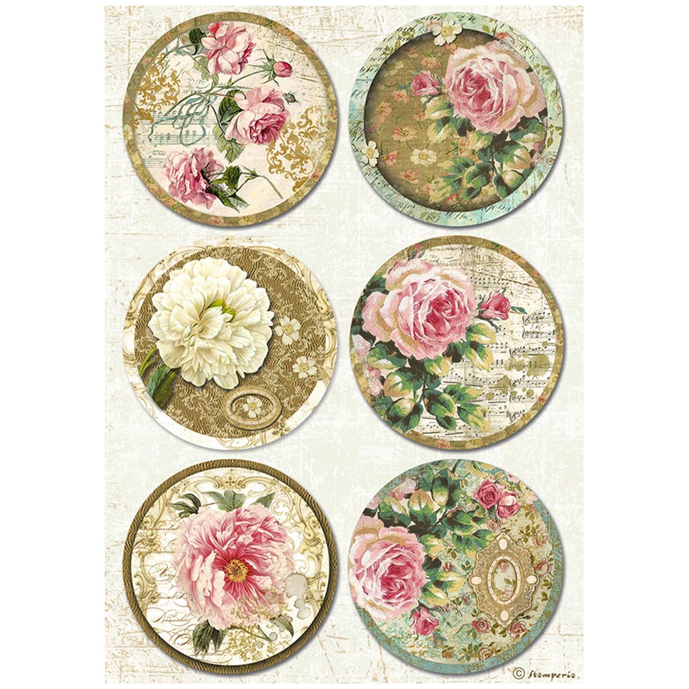 Stamperia - Rice Paper - 21cm x 29.7cm - A4 -Precious rounds