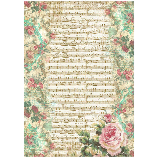 Stamperia  - Rice Paper -  21cm x 29.7cm - A4 -Precious music
