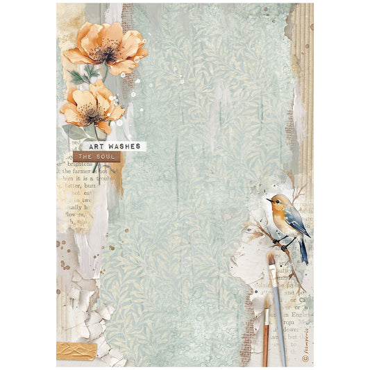 Stamperia  - Rice Paper -  21cm x 29.7cm - A4 -   Secret Diary - Bird