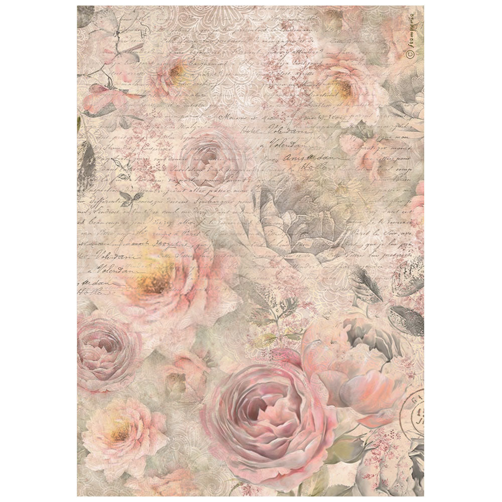 Stamperia - Rice papers- shabby rose pattern