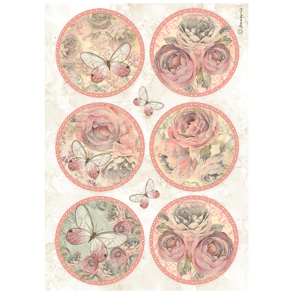 Stamperia - Rub-ons - shabby rose 6 rounds