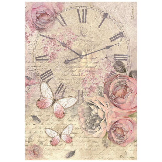 Pre Order - Stamperia   - Rub-ons - shabby rose clock