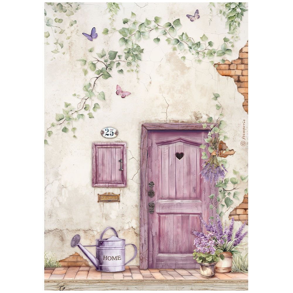 Stamperia - Rice Paper - Lavender door
