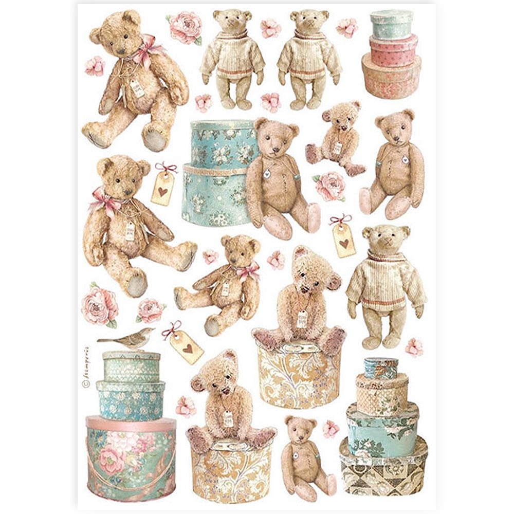 Stamperia - Rice Paper - Teddy Bears