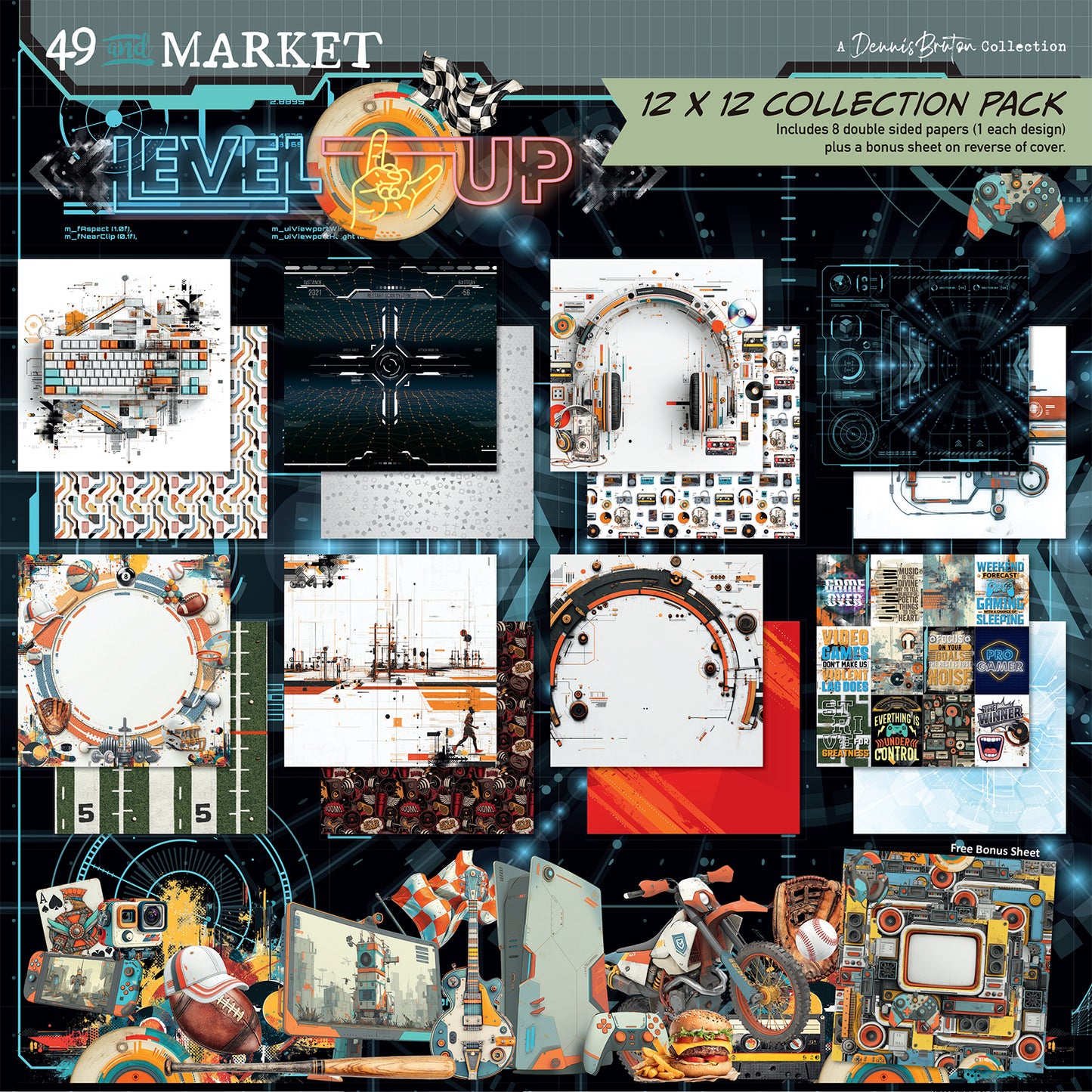 49 and Market - 12 x 12 paper pack - Level Up